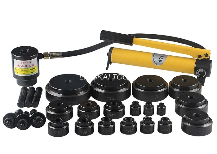 Hydraulický razník modelu SYK-8, zdvih 100 kN, 25 mm pre mäkkú oceľ